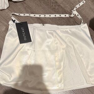 Outcast White Satin Skirt XS NWT